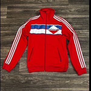 Adidas Originals Beckenbauer Track Jacket Mens Medium Top Red Three
Stripes